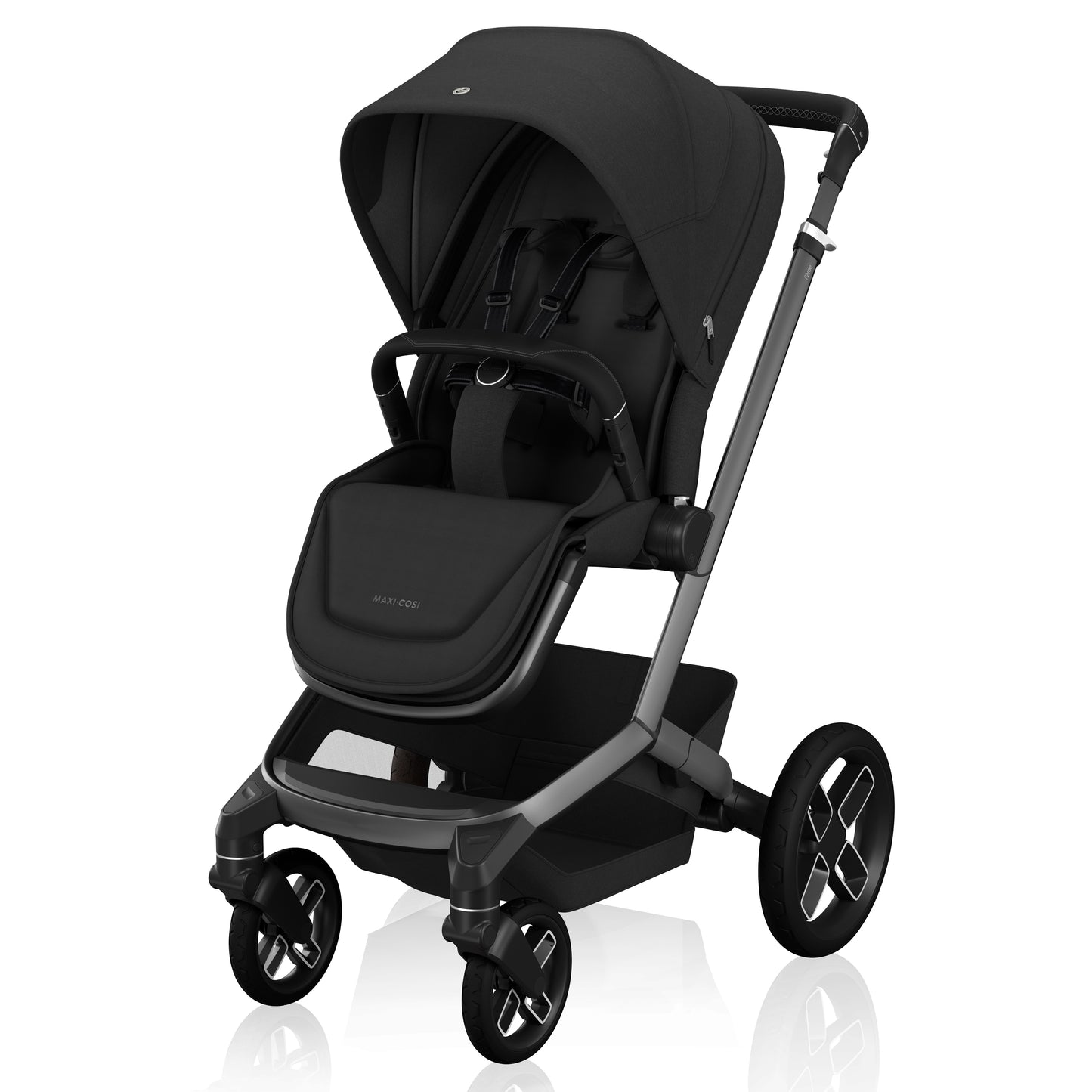 Maxi-Cosi Fame Stroller, European Premium Design, Travel System With Mico Infant Car Seat, Fame Carrycot, & fits two kids with Hop on Board accessory (all sold separately), LumiRide LED Lights, Adjustable Handlebar, Compact Self-Standing Fold