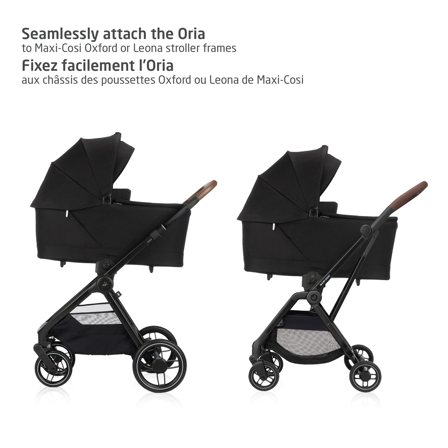 Maxi-Cosi Oria2 Carrycot, Sleep-Approved Newborn Bassinet with Memory Foam Reversible Mattress, ClimaFlow Ventilation, Folds Flat, Compatible with Maxi-Cosi Oxford & Leona Strollers – Twillic Black