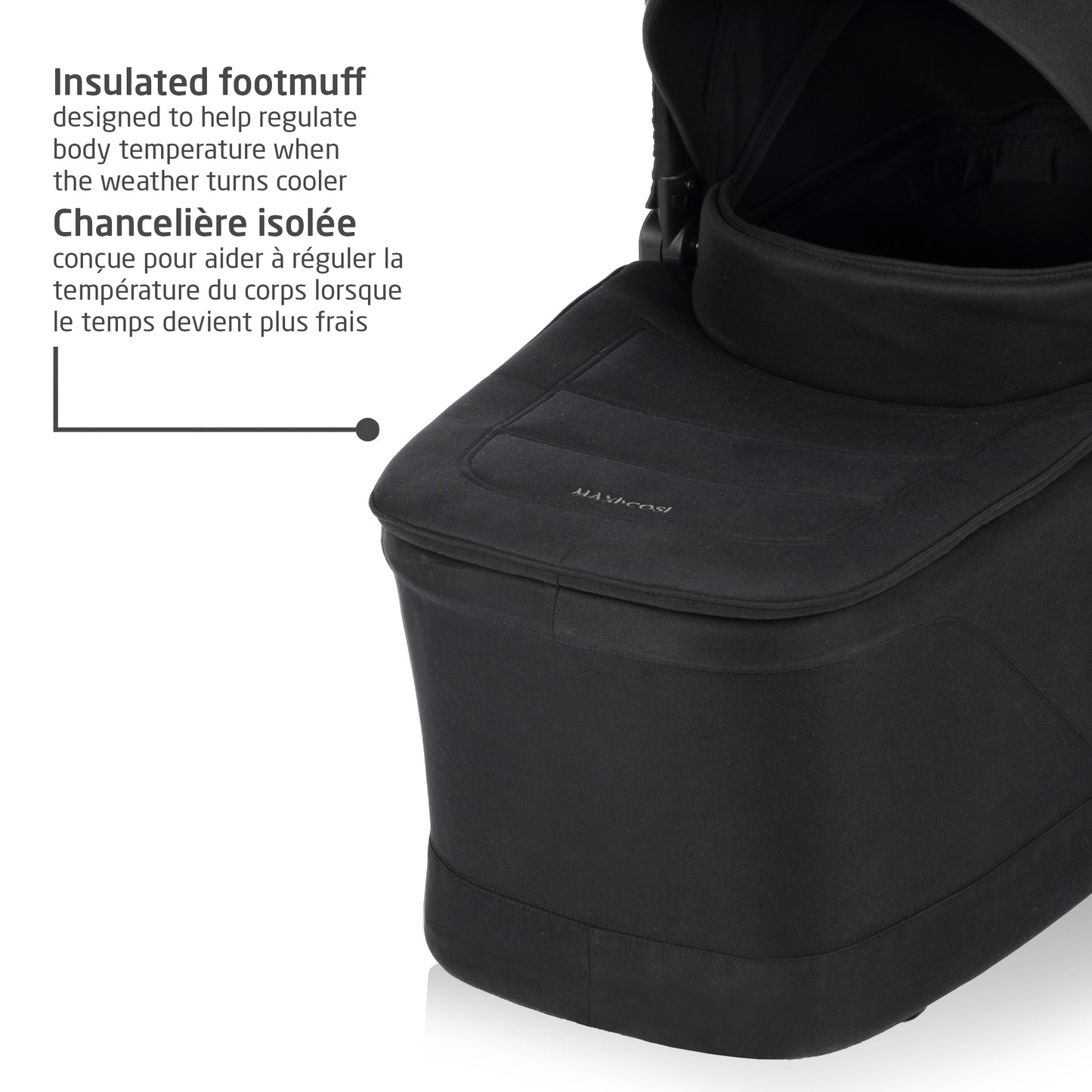 Maxi-Cosi Oria2 Carrycot, Sleep-Approved Newborn Bassinet with Memory Foam Reversible Mattress, ClimaFlow Ventilation, Folds Flat, Compatible with Maxi-Cosi Oxford & Leona Strollers – Twillic Black