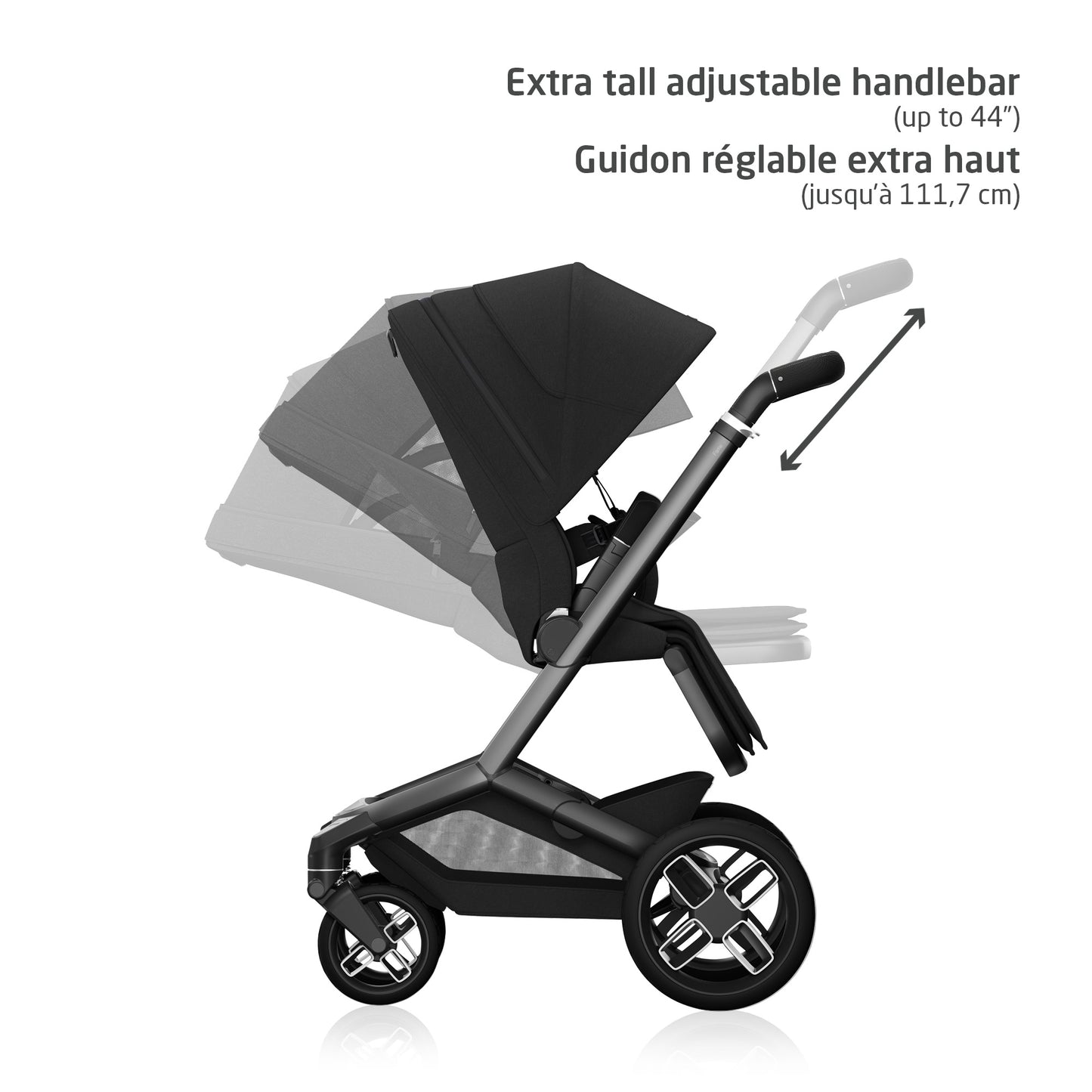 Maxi-Cosi Fame Stroller, European Premium Design, Travel System With Mico Infant Car Seat, Fame Carrycot, & fits two kids with Hop on Board accessory (all sold separately), LumiRide LED Lights, Adjustable Handlebar, Compact Self-Standing Fold
