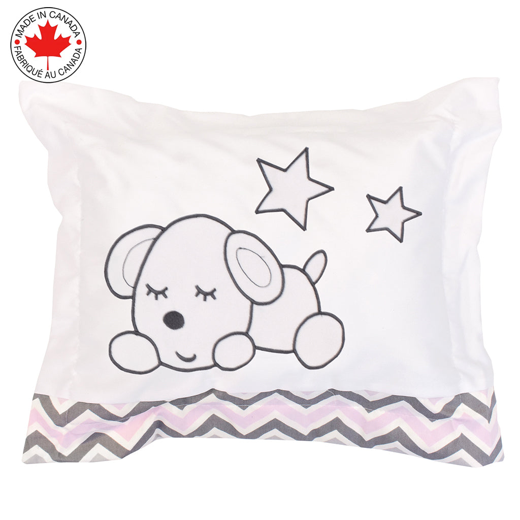 Ensemble de Literie Pour bébé 7 Moceaux Motif Chiot Blanc ZigZag