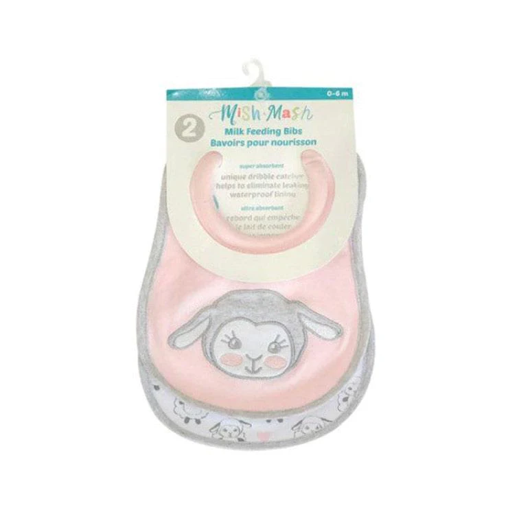 2 Pack Mish Mash Baby Milk Feeding Newborn Bibs