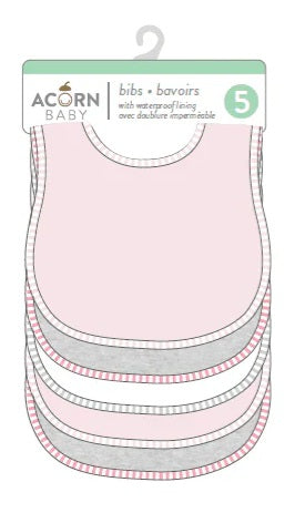 Paquet de 5 Bavoirs en tissu éponge Acorn Baby