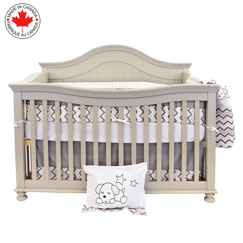 Ensemble de Literie Pour bébé 7 Moceaux Motif Chiot Blanc ZigZag