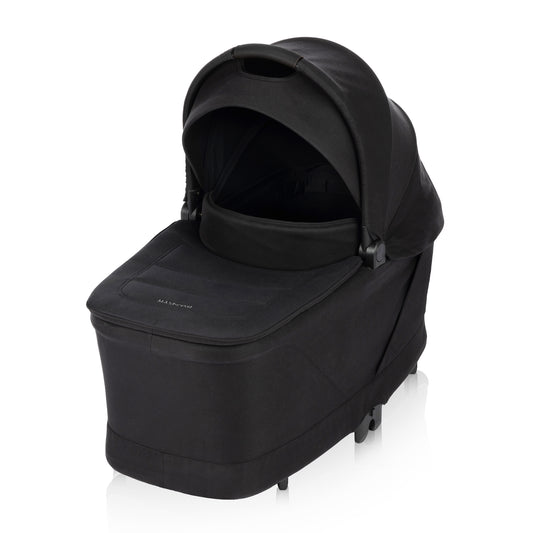 axi-Cosi Oria2 Carrycot, Sleep-Approved Newborn Bassinet with Memory Foam Reversible Mattress, ClimaFlow Ventilation, Folds Flat, Compatible with Maxi-Cosi Oxford &amp; Leona Strollers – Twillic Black