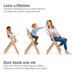 Maxi-Cosi Nesta 3-In-1 Wooden High Chair – Convertible Chair for Babies, Children & Adults, Fully Adjustable, Easy-to-Clean, Eco-Friendly European Design - Classic Graphite