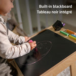 Maxi-Cosi Toucan 3-in-1 Learning Tower, Montessori Toddler Step Stool for Kitchen, 3 Heights, Transforms into Desk Table &amp; Chair, Built-In Chalkboard - Natural White