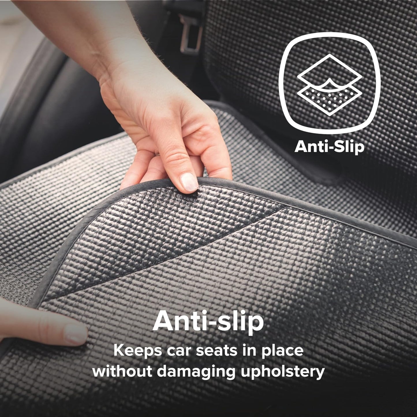 Diono Grip It Car Seat Protector for Baby Child Car Seat, Crash Tested with Full Seat Cover, Anti Slip Backing, Durable, Water Resistant Protection for Vehicle Upholstery