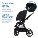 Maxi-Cosi Oxford Stroller - Stylish & Functional with Spacious Seat, Ergonomic Recline, Compact Fold, Puncture-Proof Wheels, Travel System Compatibility - Essential Black