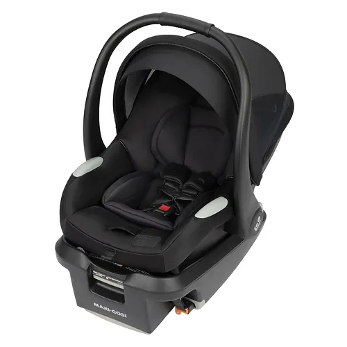 Siège d'auto pour bébé Mico Luxe+ de Maxi Cosi, léger, installation facile avec la technologie MaxiLock™, jambe de force, housse de siège lavable, ventilation ClimaFlow™, protection contre les chocs latéraux, tissus EcoCare