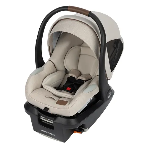 Siège d'auto pour bébé Mico Luxe+ de Maxi Cosi, léger, installation facile avec la technologie MaxiLock™, jambe de force, housse de siège lavable, ventilation ClimaFlow™, protection contre les chocs latéraux, tissus EcoCare