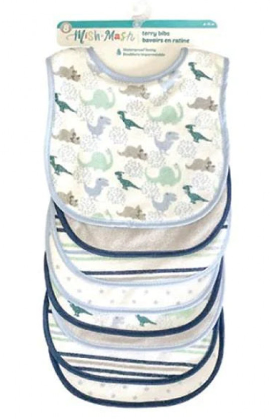 Mish Mash Terry Cloth Bibs 8 Pack