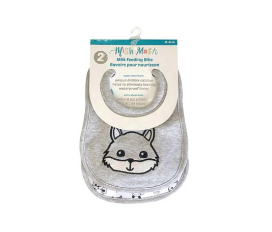 Paquet de 2 Bavoirs pour nouveau-nés Mish Mash Baby Milk Feeding