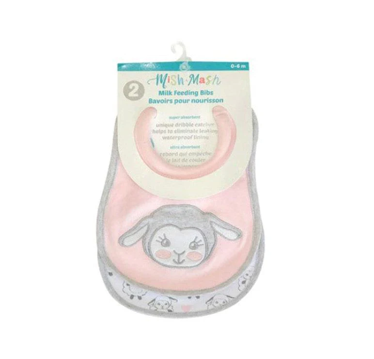 Paquet de 2 Bavoirs pour nouveau-nés Mish Mash Baby Milk Feeding