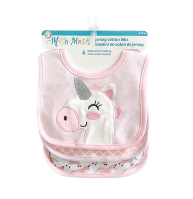 Paquet de 3 Bavoirs en jersey de coton pour bébé Mish Mash