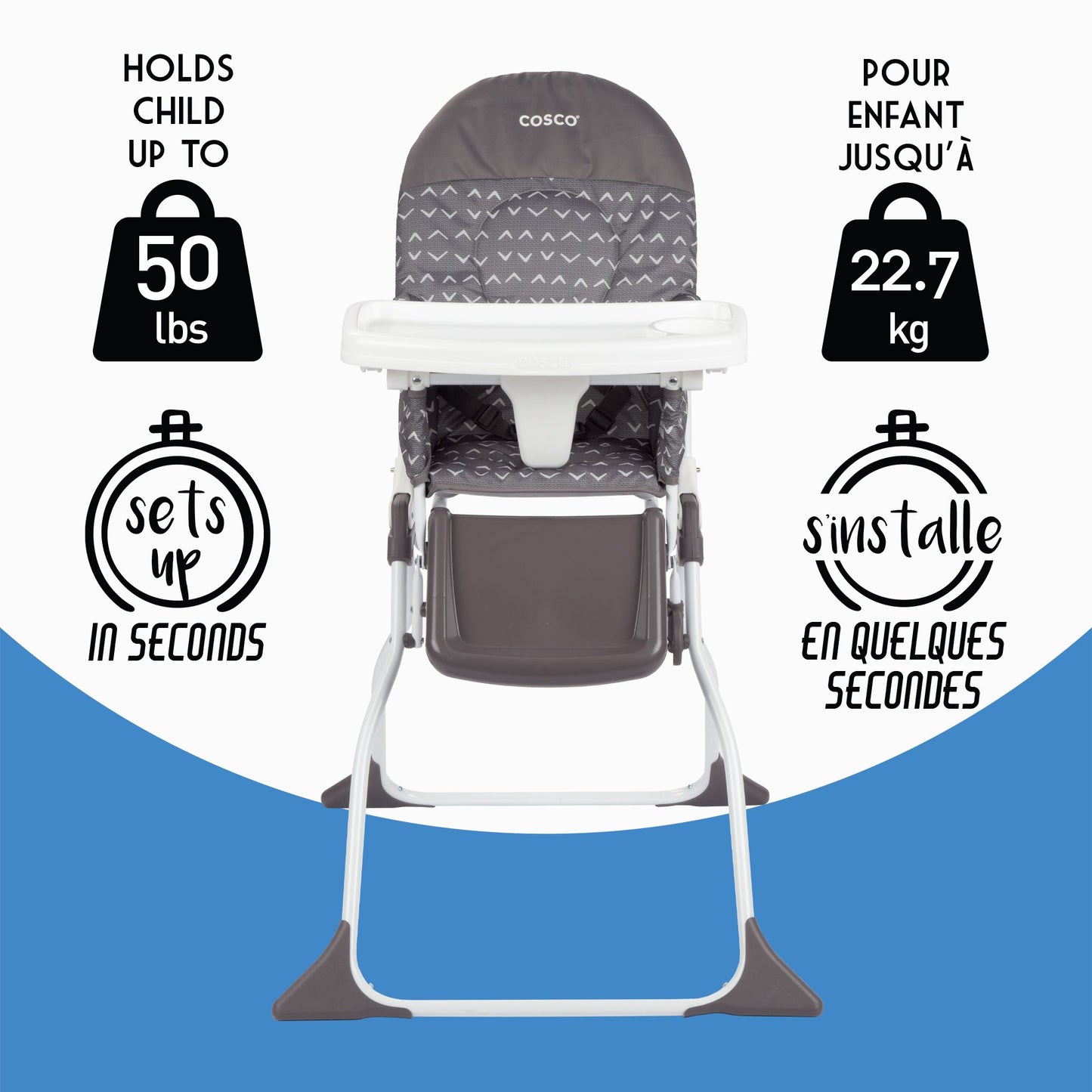 Chaise Haute Simplefold LX High Chair - Grey Fletcher