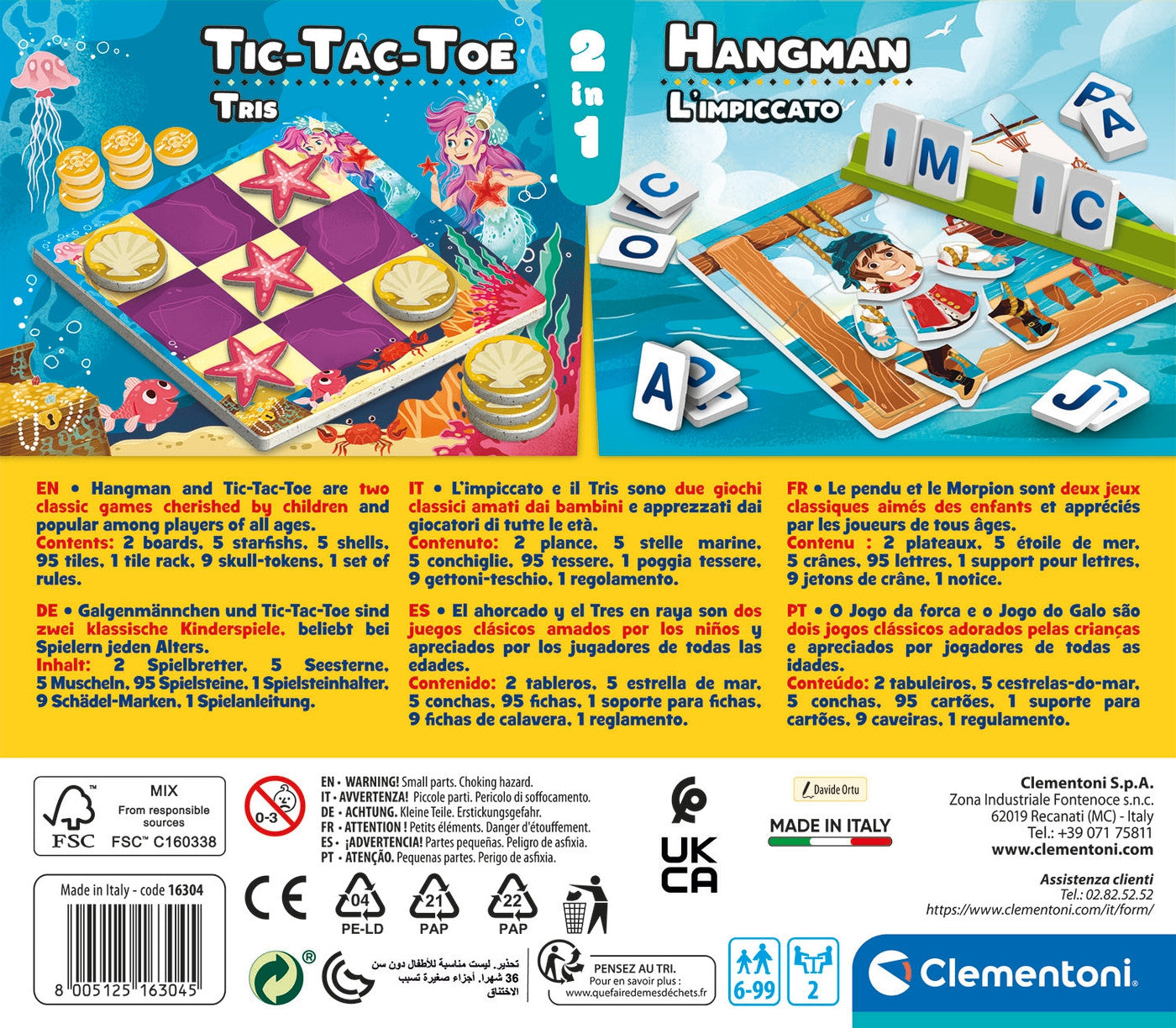 Clementoni Tic Tac Toe &amp; Hangman